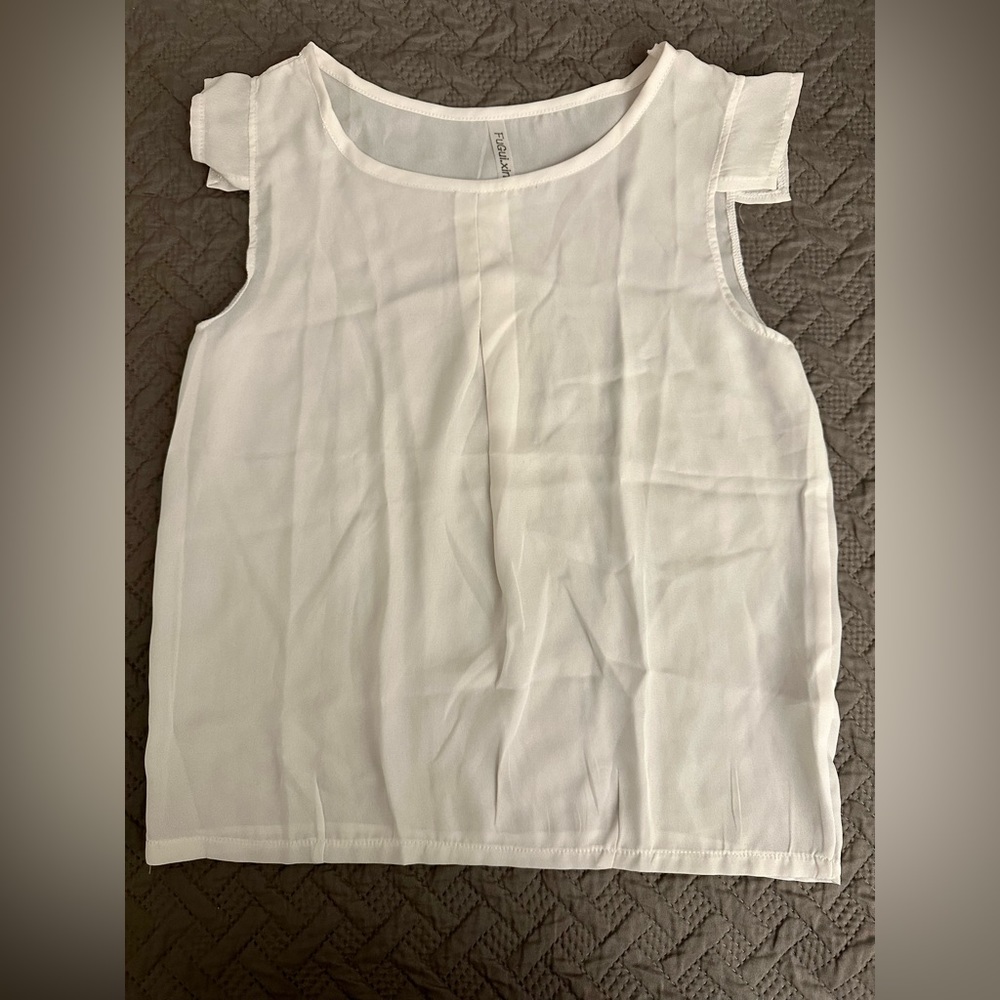 White Linen Top - Size XL
